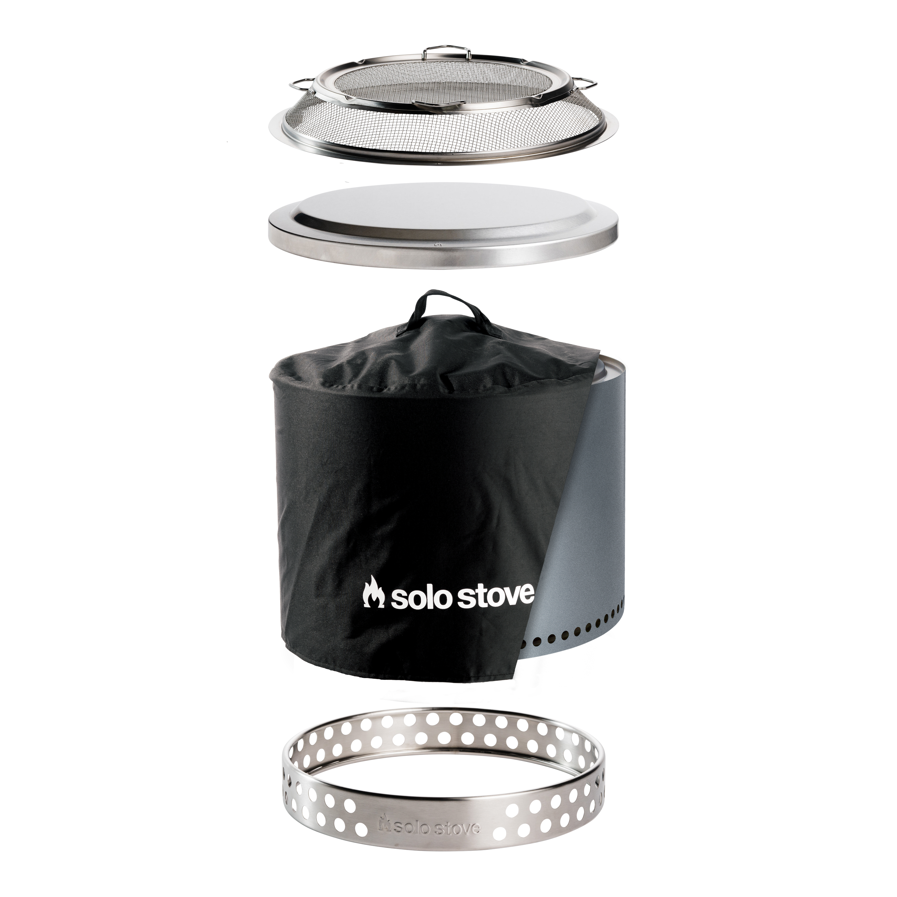 Bonfire Backyard Bundle Fire Pit, Lid, Shield, Stand, Shelter Solo