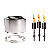 Yukon 27" Fire Pit + Torches Bundle