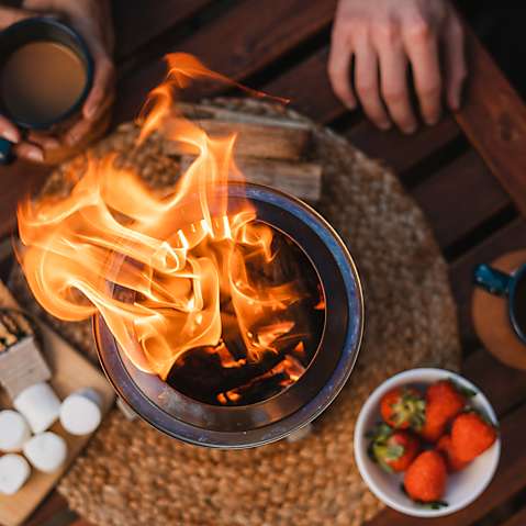 Mesa Tabletop Fire Pit - Dual Fuel, Smokeless, Portable Solo