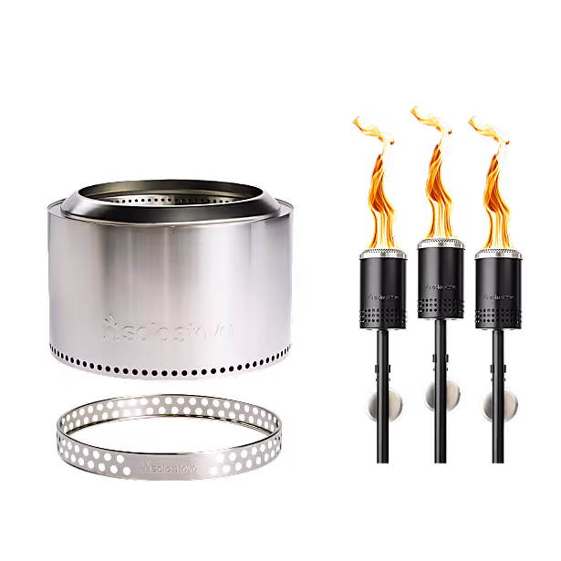 Yukon 27" Fire Pit + Torches Bundle