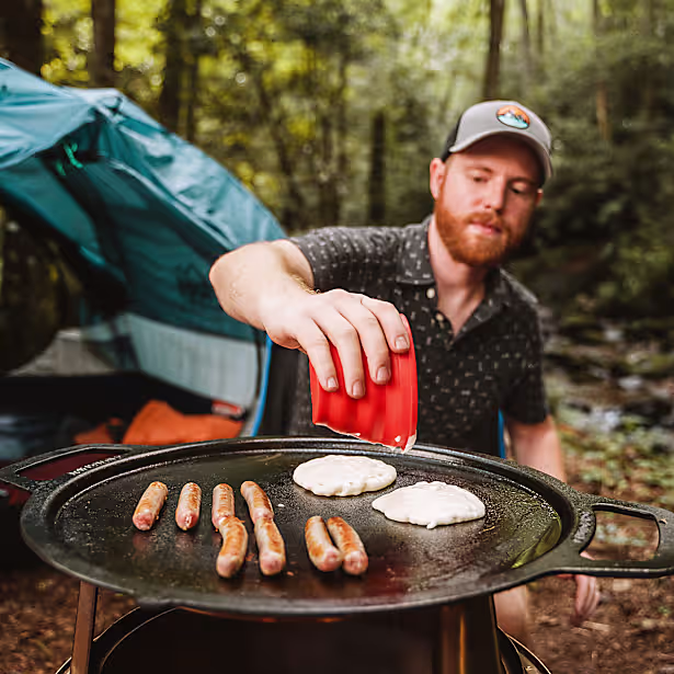 30" Fire Pit Cast Iron Griddle Top + Hub