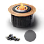 Infinity Flame Propane Fire Pit + Surround Surface - Teak Steel Finish