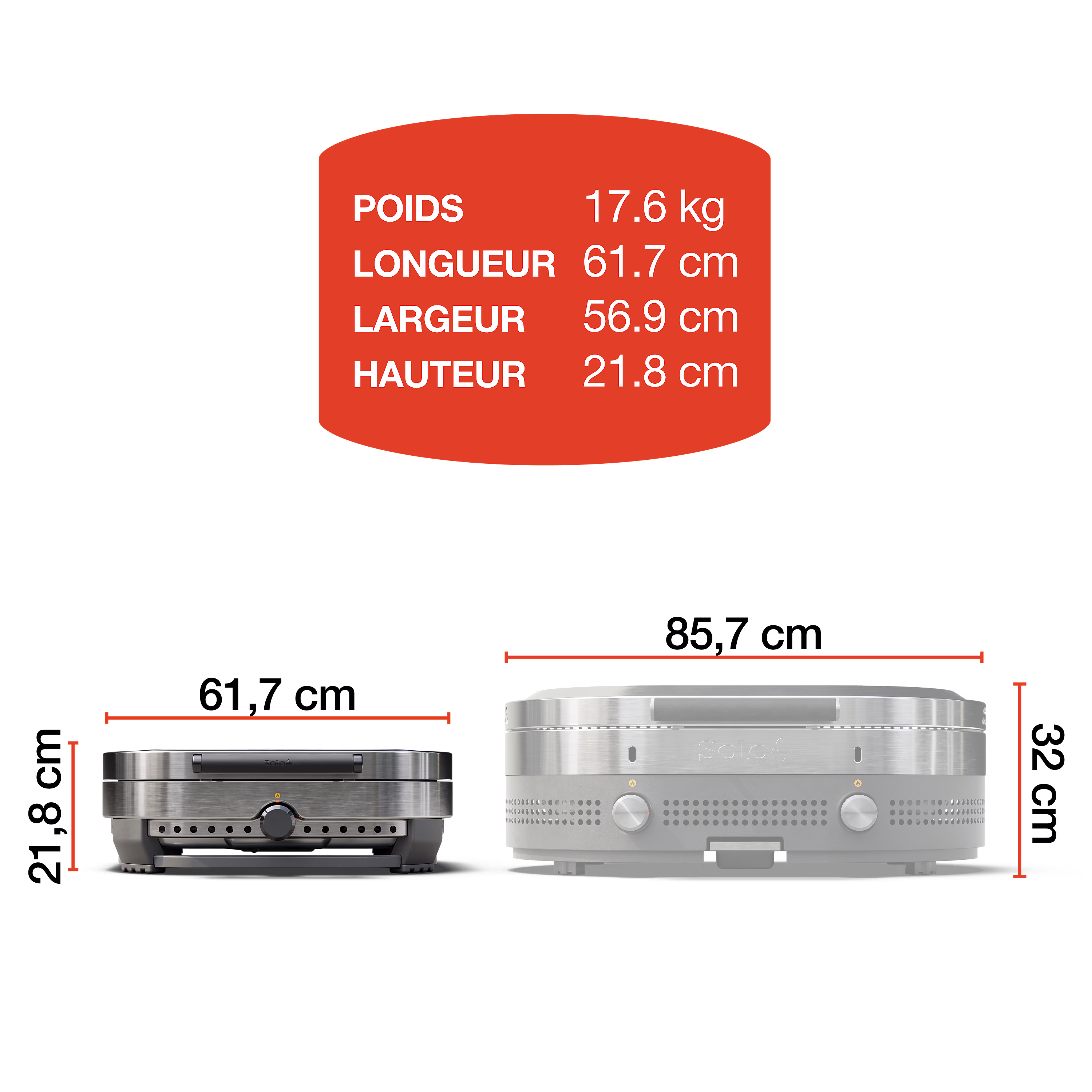 Steelfire 22” plancha en acier inoxydable