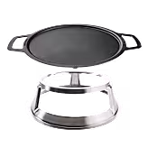30" Fire Pit Cast Iron Griddle Top + Hub