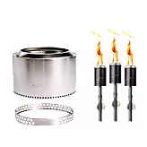 Yukon 27" Fire Pit + Torches Bundle