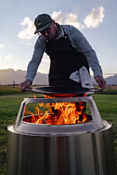 27" Fire Pit Cast Iron Wok Top + Hub