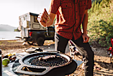 19.5" Fire Pit Cast Iron Grill Top + Hub