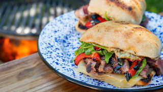 Grilled Steak and Red Pepper Sandwich