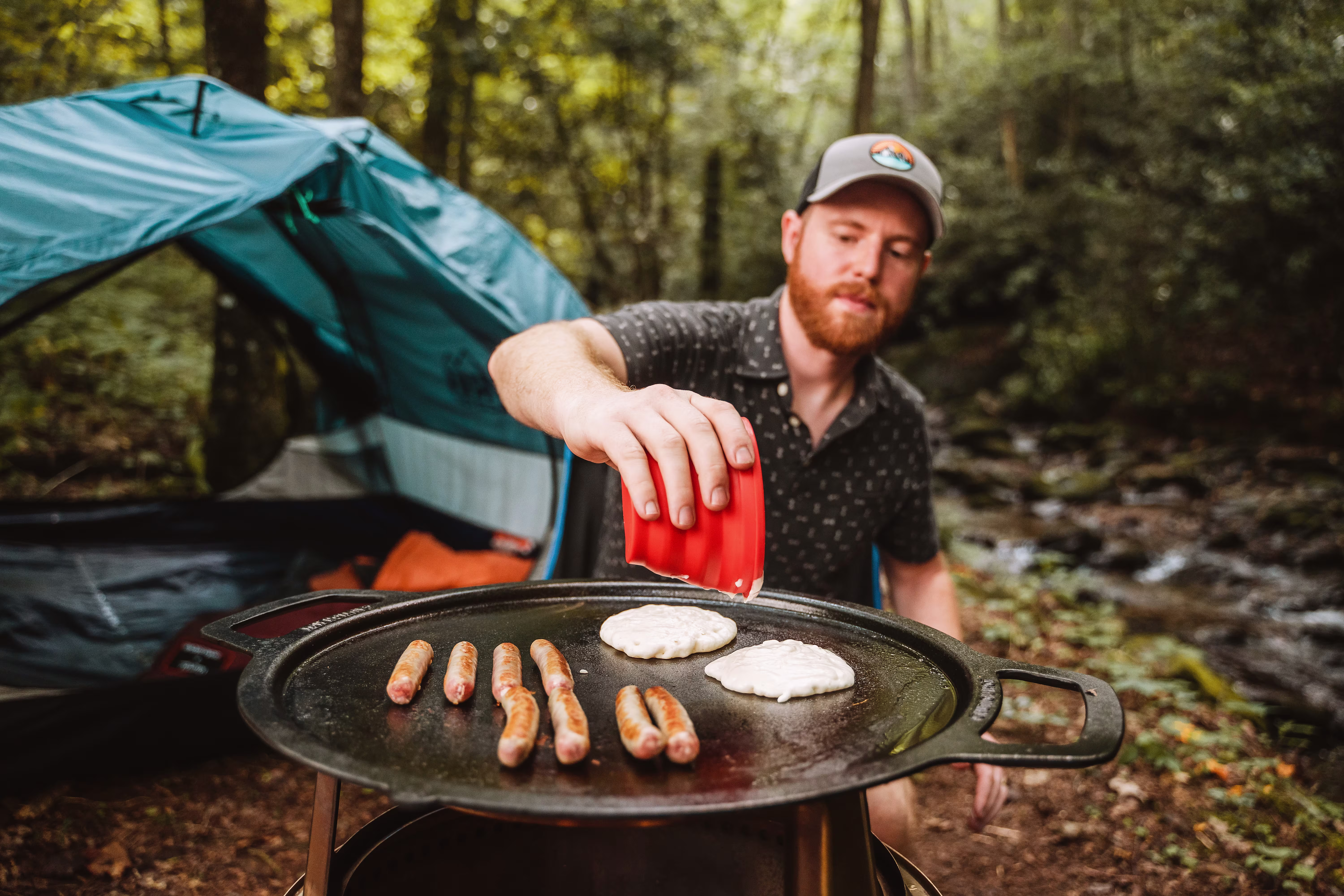 30" Fire Pit Cast Iron Griddle Top + Hub