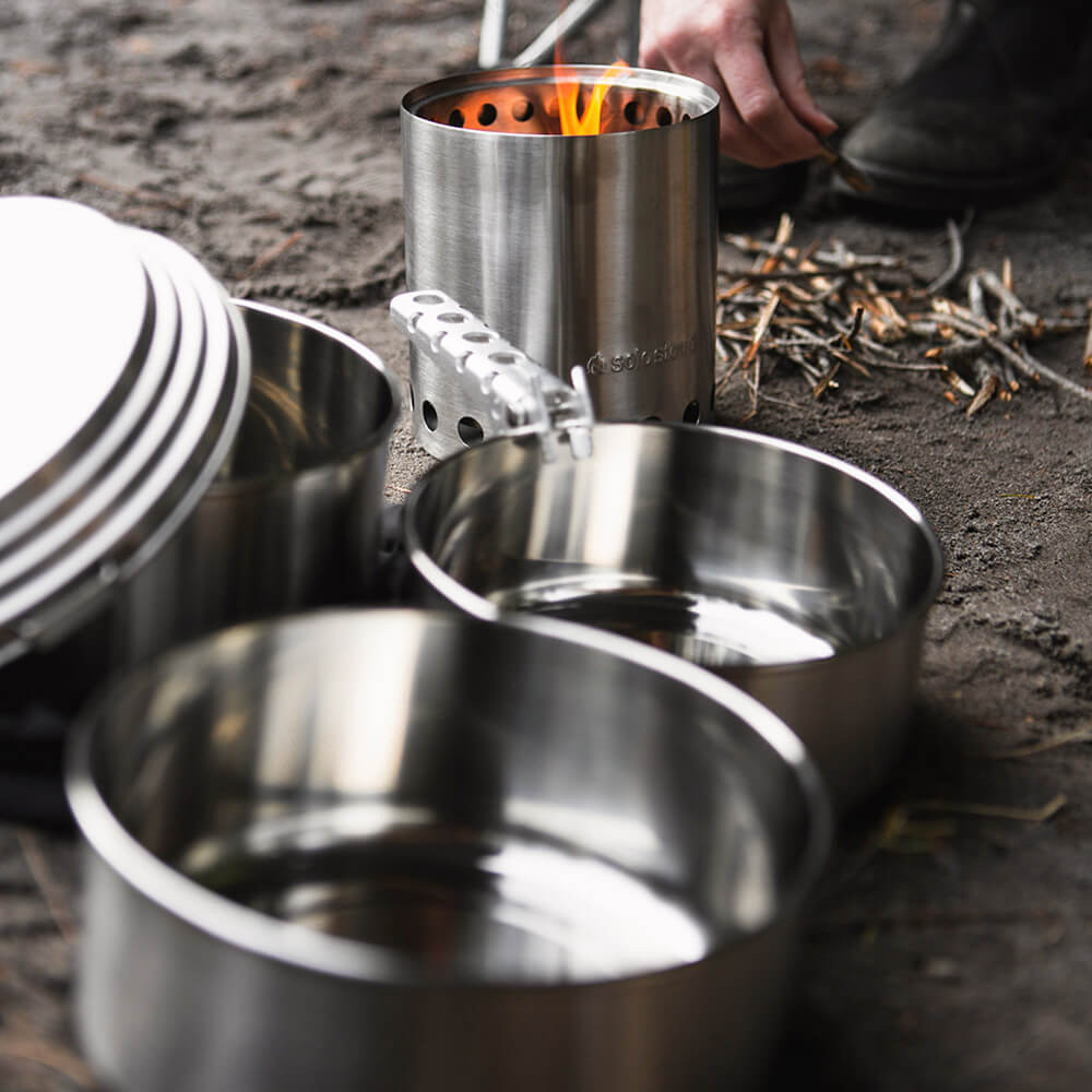 3 Pot Set - Campfire Cook Set for Fire Pits and More | Solo